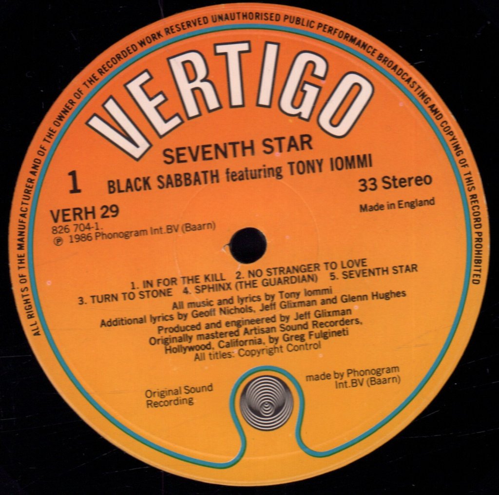 Black Sabbath - Seventh Star - Lp