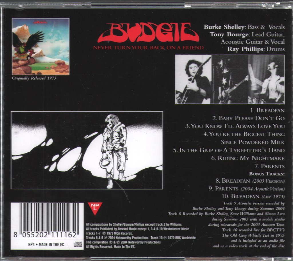 Budgie - Never Turn Your Back On A Friend - Cd