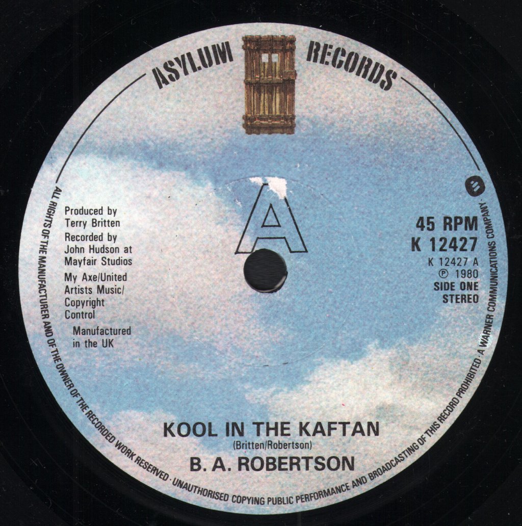 B. A. Robertson - Kool In The Kaftan - 7 Inch