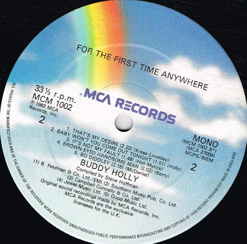 Buddy Holly - For The First Time Anywhere - Lp