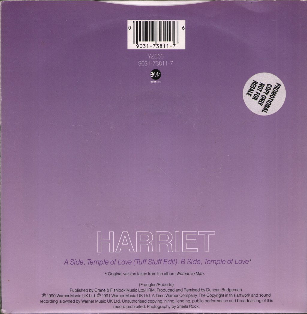 Harriet - Temple Of Love - 7 Inch