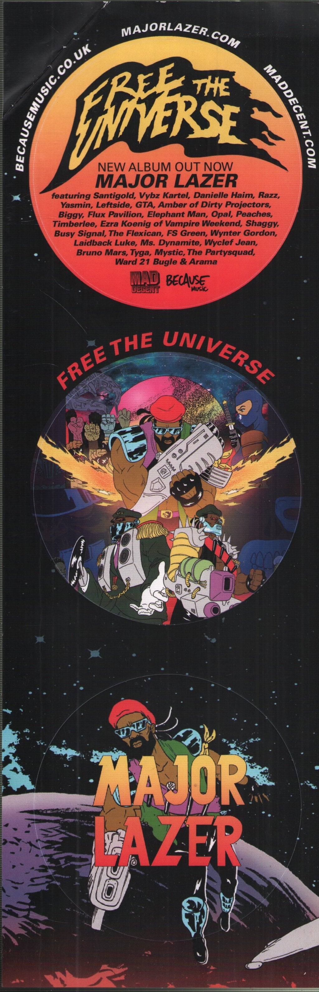 Major Lazer - Free The Universe - Sticker