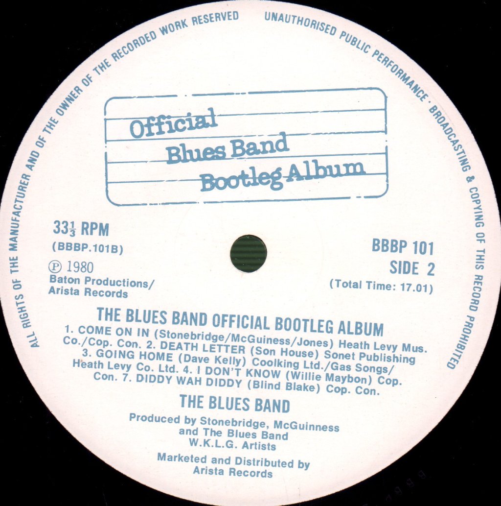 Blues Band - Blues Band Official Bootleg Album - Lp