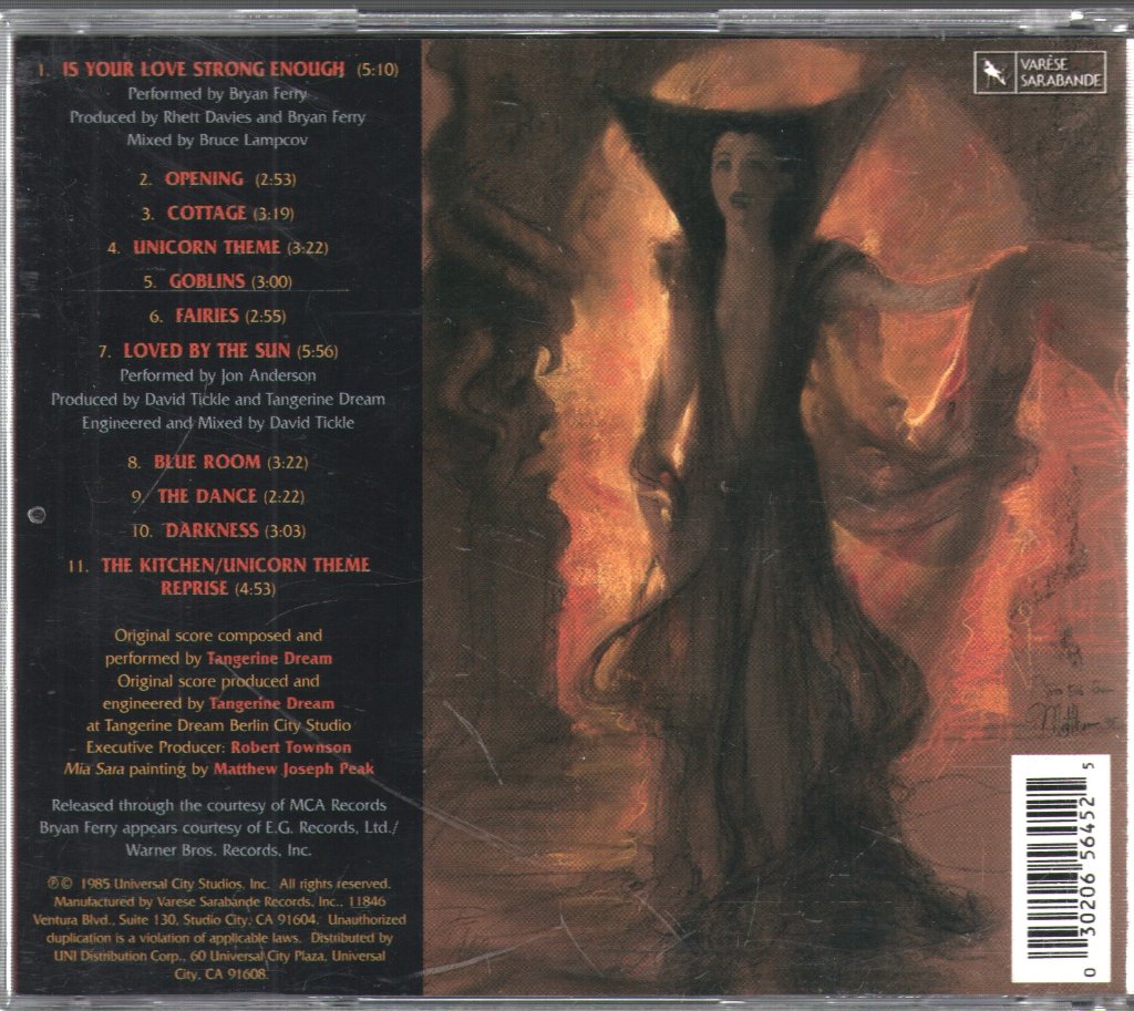 Tangerine Dream - Legend (Original Motion Picture Soundtrack) - Cd