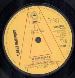 Albert Hammond - 99 Miles From L.a. - 7 Inch