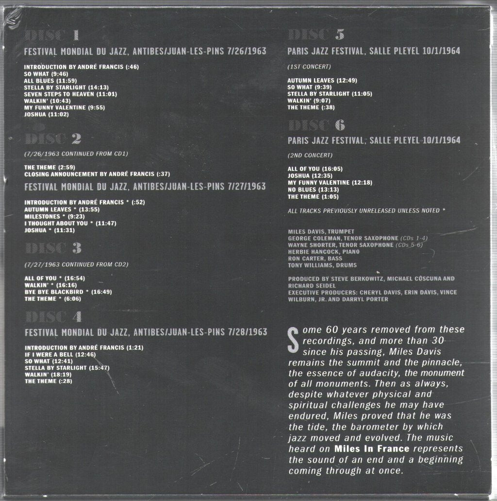 Miles Davis - Paris Jazz Festival 1964 - Cd Box Set