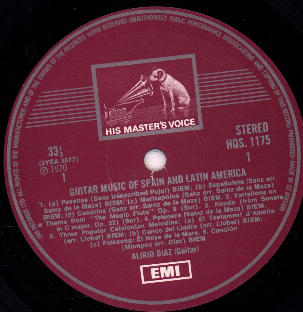 Alirio Diaz - Guitar Music Of Spain And Latin America - Lp