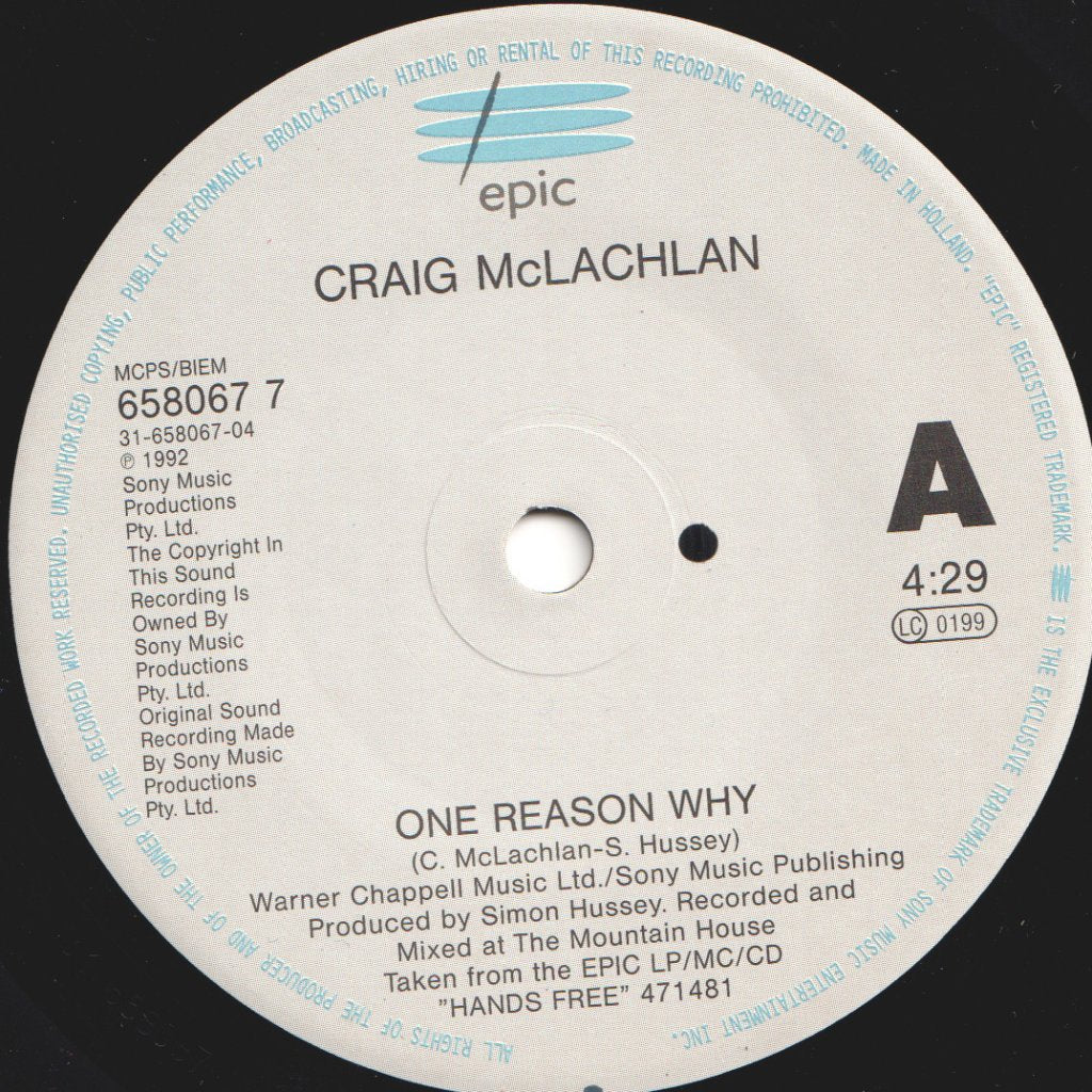 Craig Mclachlan - One Reason Why - 7 Inch