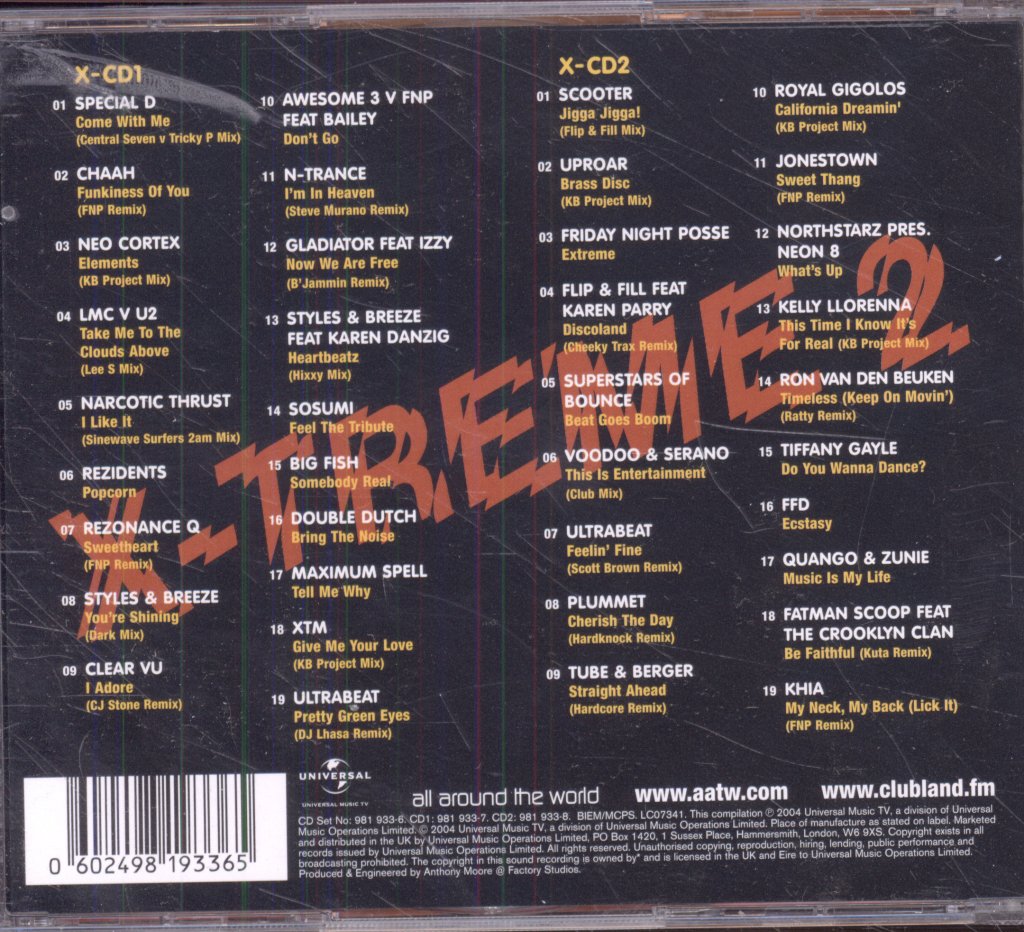 Various Artists - Clubland - X-Treme 2 - Double Cd