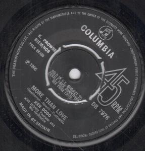 Ken Dodd - More Than Love - 7 Inch