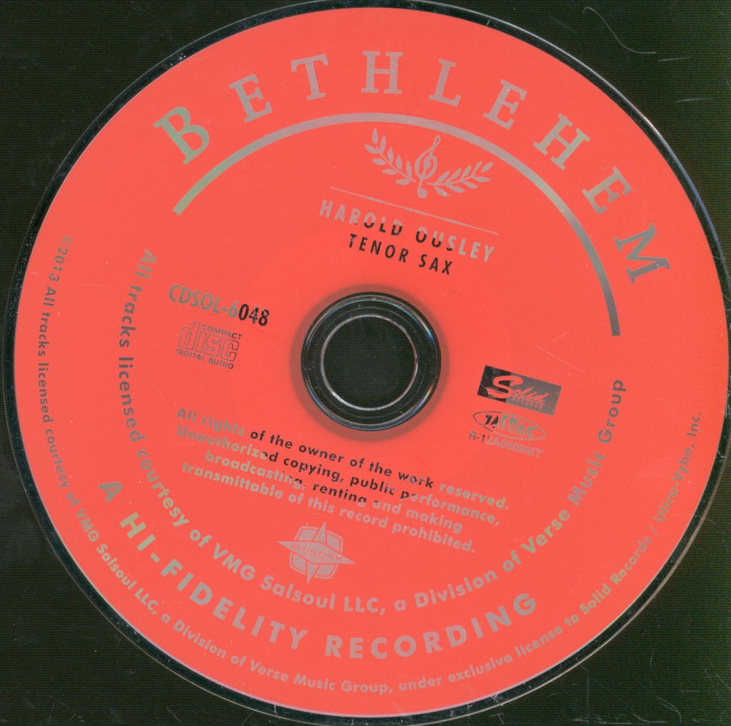 Harold Ousley - Tenor Sax - Cd