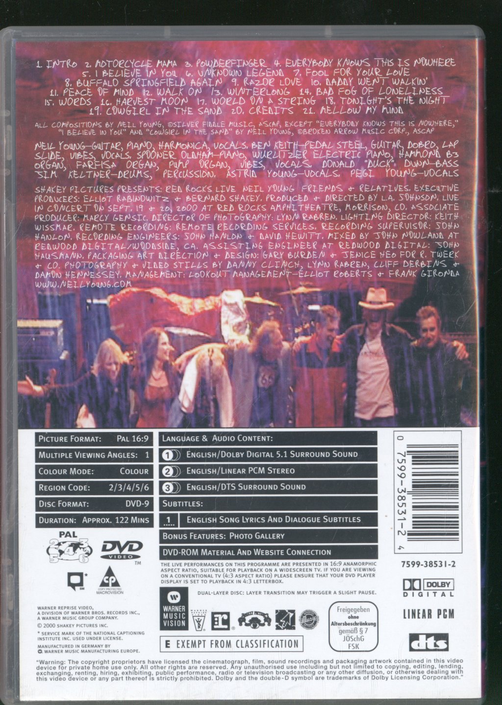 Neil Young - Red Rocks Live (Friends + Relatives) - Dvd