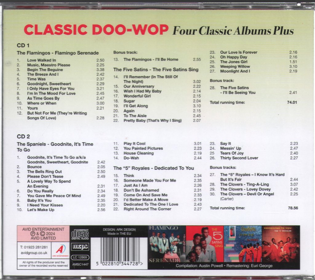 Various Artists - Classic Doo-Wop: Four Classic Albums Plus - Double Cd