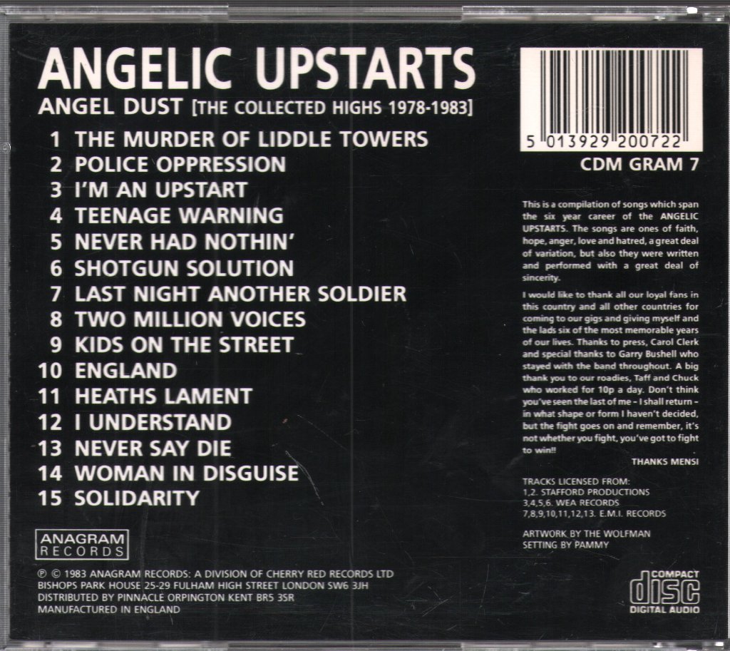 Angelic Upstarts - Angel Dust (The Collected Highs 1978-1983) - Cd