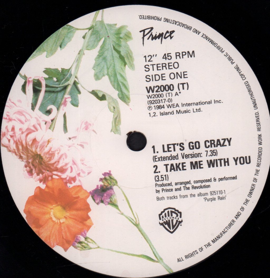 Prince - Let's Go Crazy - 12 Inch