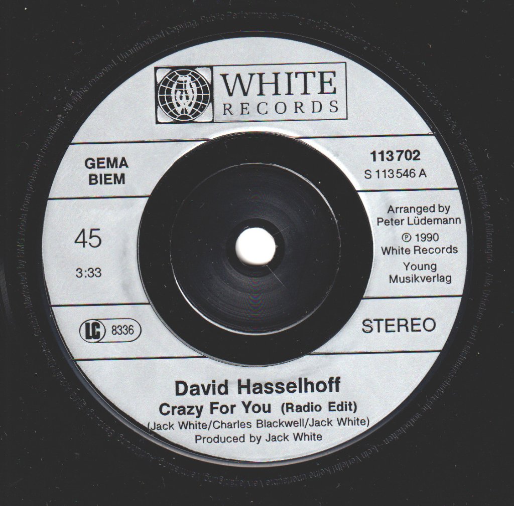 David Hasselhoff - Crazy For You - 7 Inch