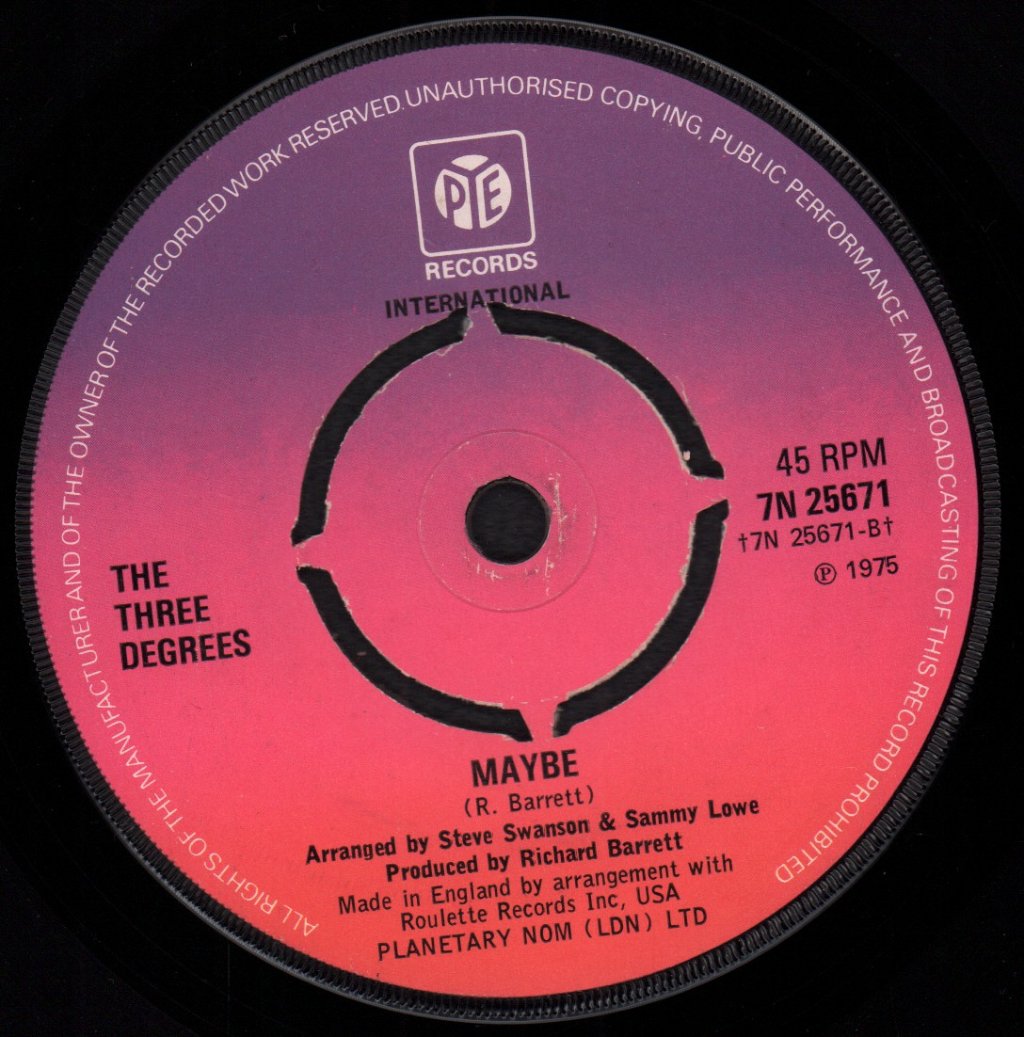 Three Degrees - Sugar On Sunday - 7 Inch