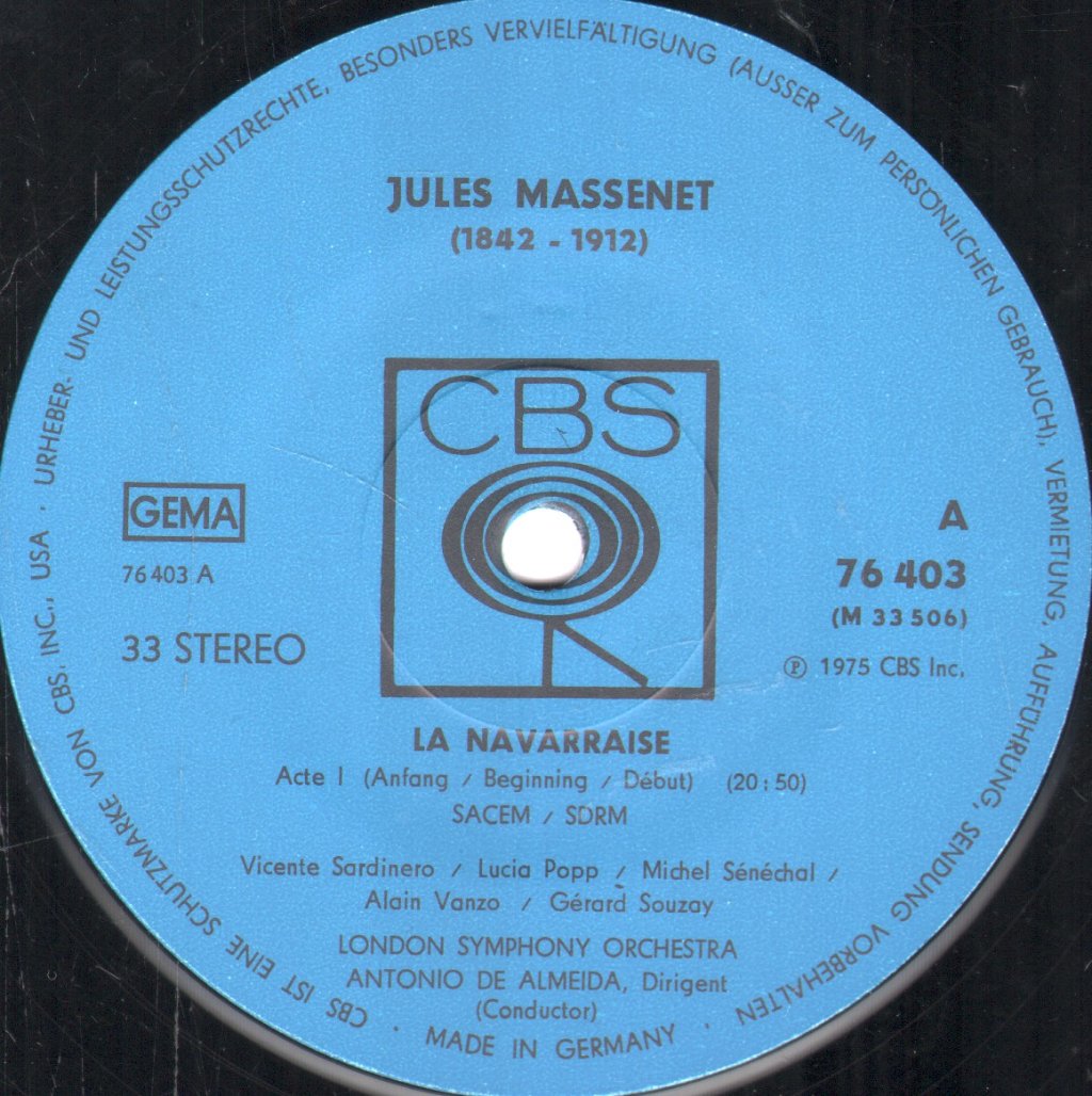 Antonio De Almeida - Massenet La Navarraise - Lp