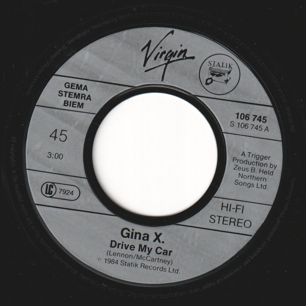 Gina X - Drive My Car - 7 Inch
