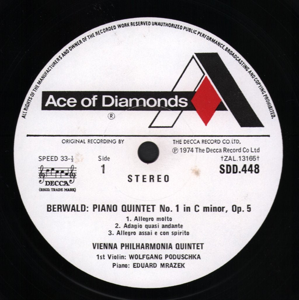 Vienna Philharmonia Quintet - Berwald - Piano Quintet No. 1 In C Minor / Piano Quintet No. 2 In A Major - Lp