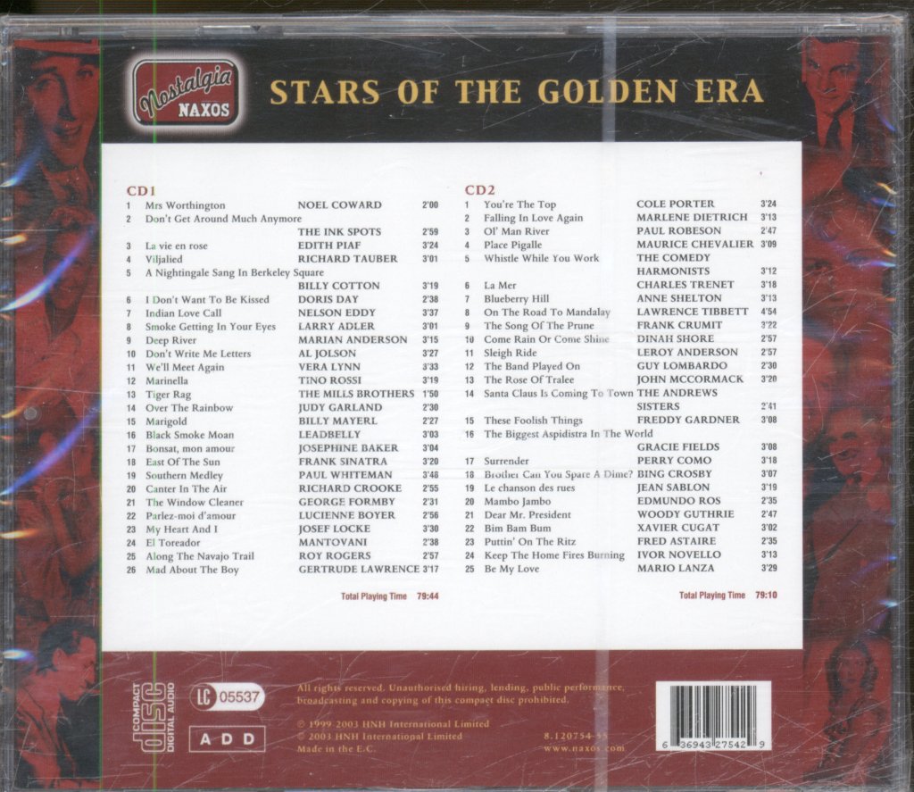 Various Artists - Stars Of The Golden Era - Double Cd