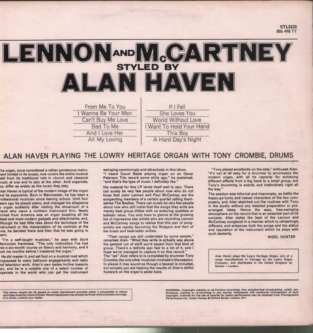 Alan Haven - Lennon And McCartney Styled By Alan Haven - Lp