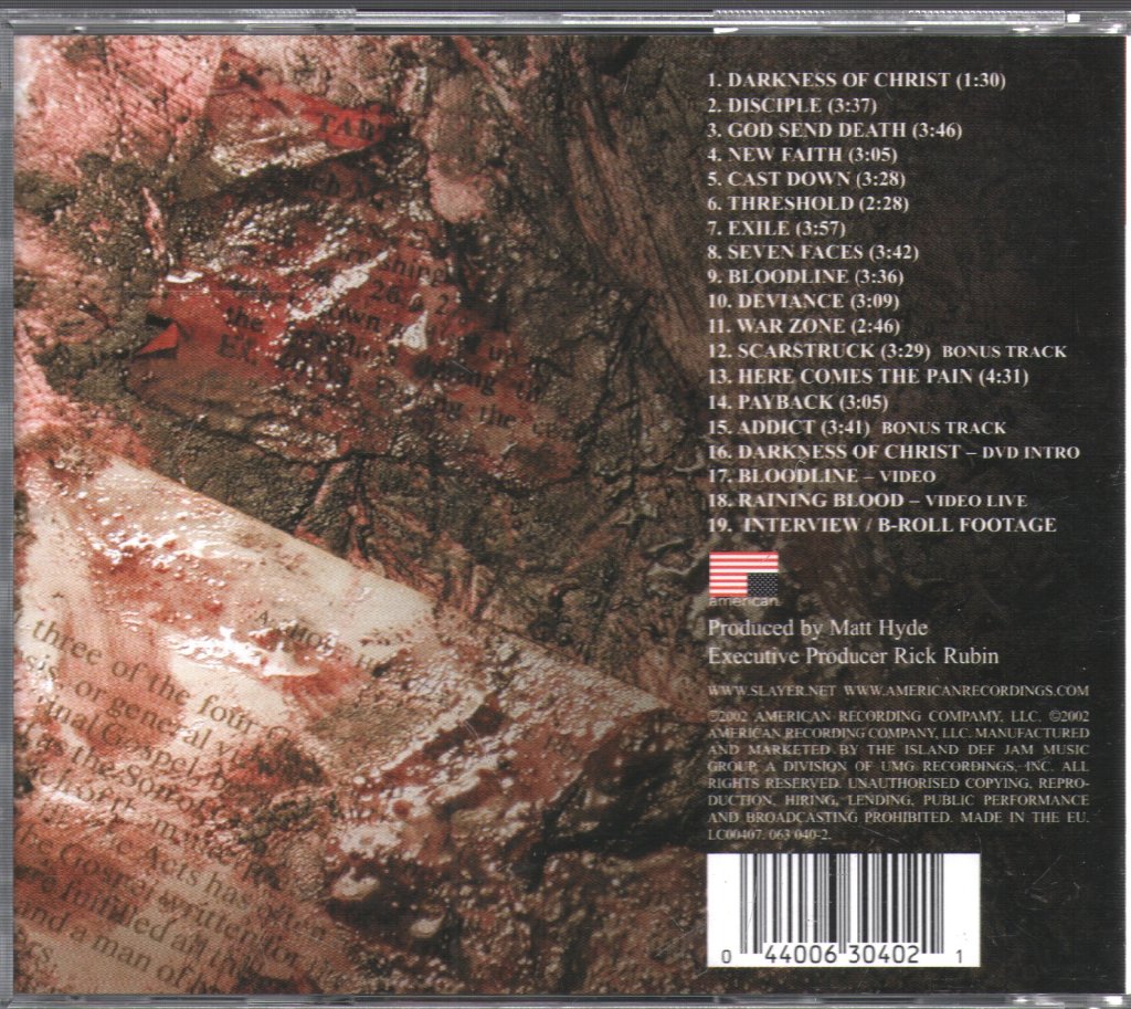 Slayer - God Hates Us All - Cd