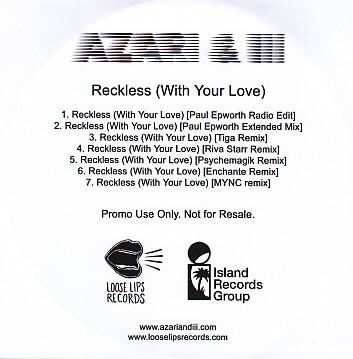 Azari And Iii - Reckless (With Your Love) - Cdr