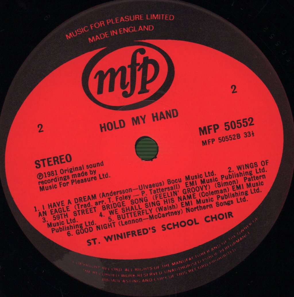 St Winifreds School Choir - Hold My Hand - Lp