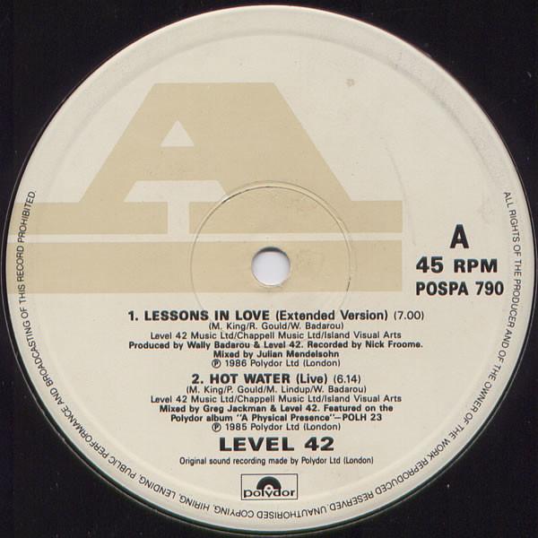 Level 42 - Lessons In Love / Something About You - 12 Inch