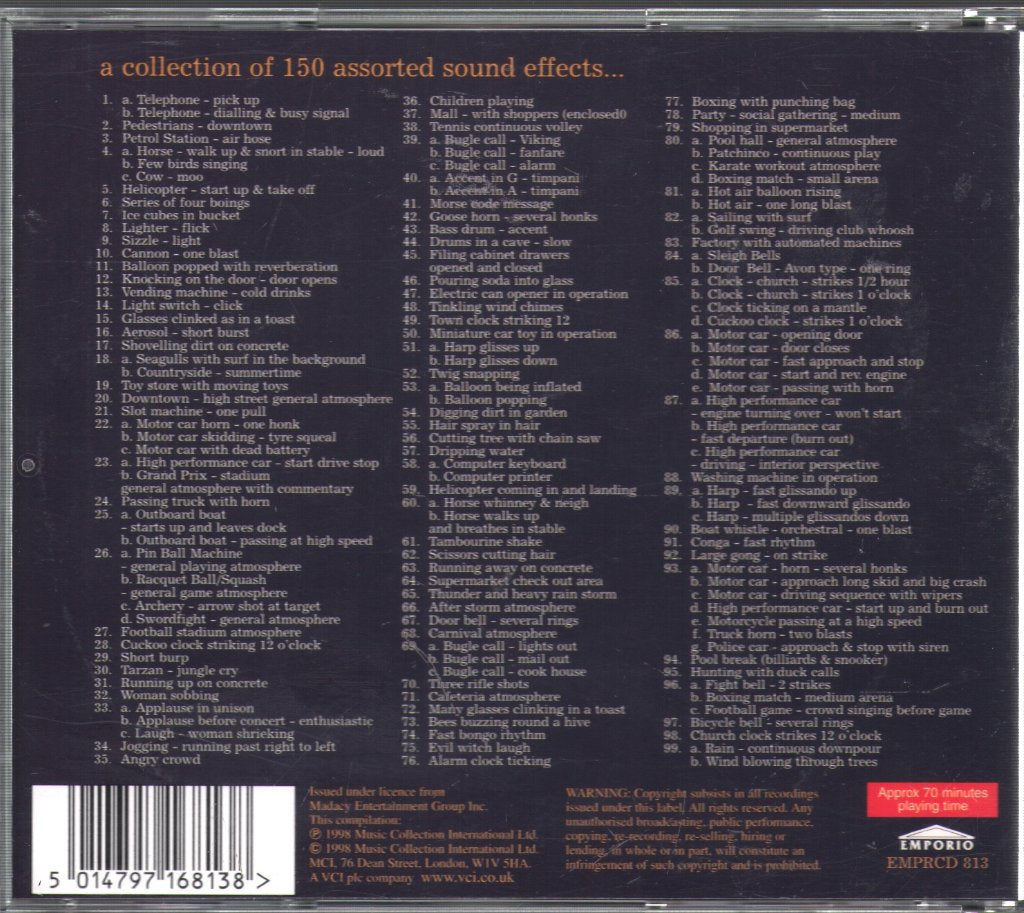 Unknown Artist - Noises Off! (A Collection Of 150 Assorted Sound Effects) - Cd