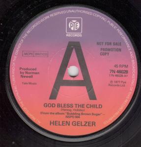 Helen Gelzer - God Bless The Child - 7 Inch