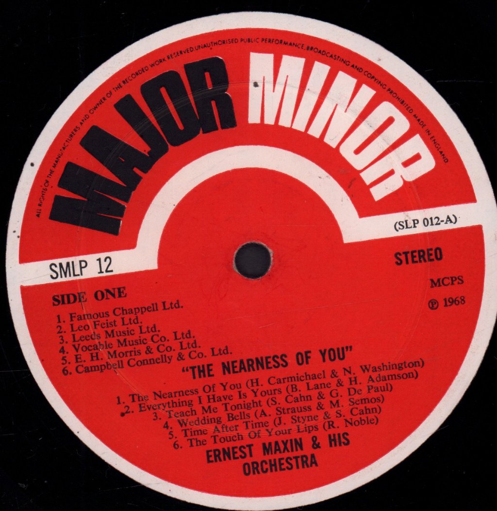 Ernest Maxin And His Orchestra - Nearness Of You - Lp