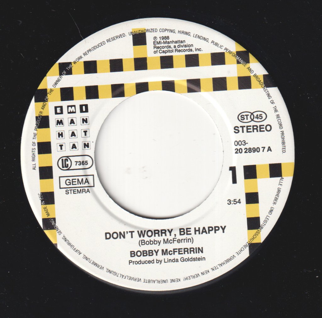 Bobby McFerrin - Don't Worry Be Happy - 7 Inch