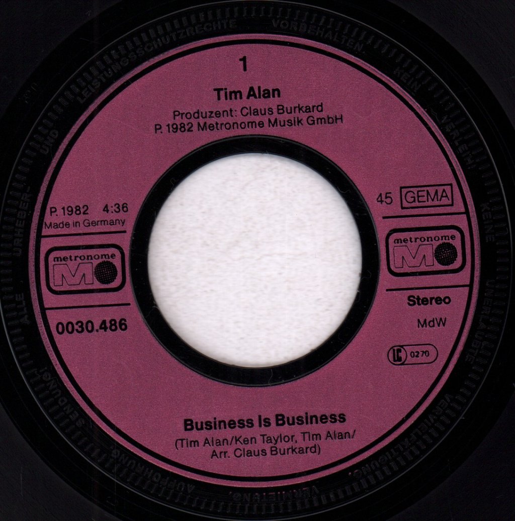 Tim Alan - Business Is Business - 7 Inch