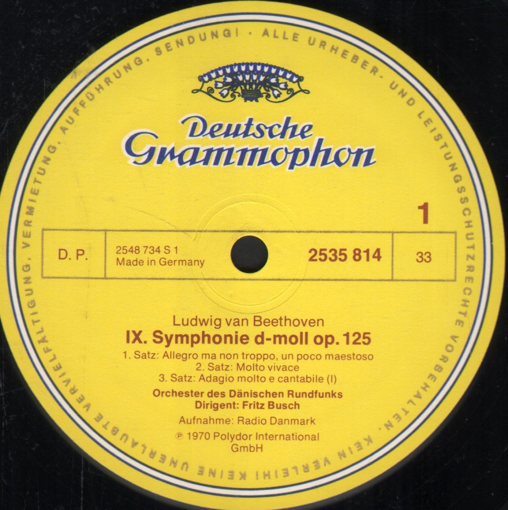 Kerstin Lindberg-Torlind / Elsa Jena / Erik Sjoberg - Busch / Beethoven - Symphony Nr. 9 - Lp