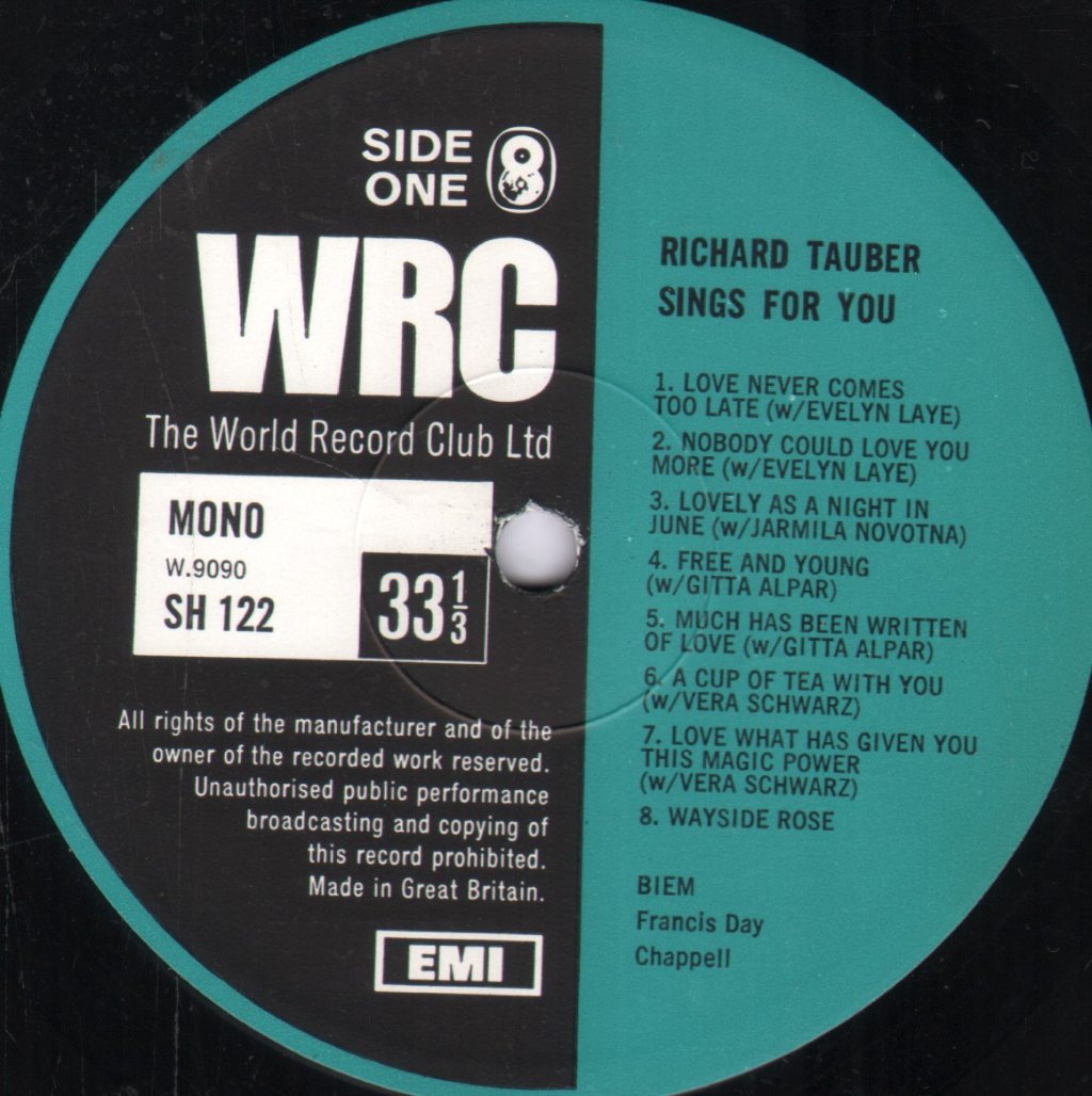 Richard Tauber - Songs & Duets - Lp