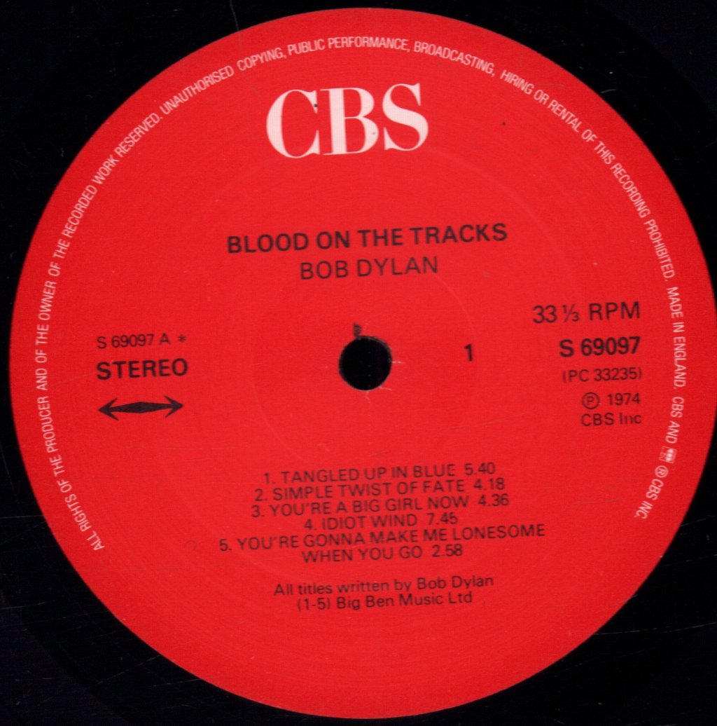 Bob Dylan - Blood On The Tracks - Lp