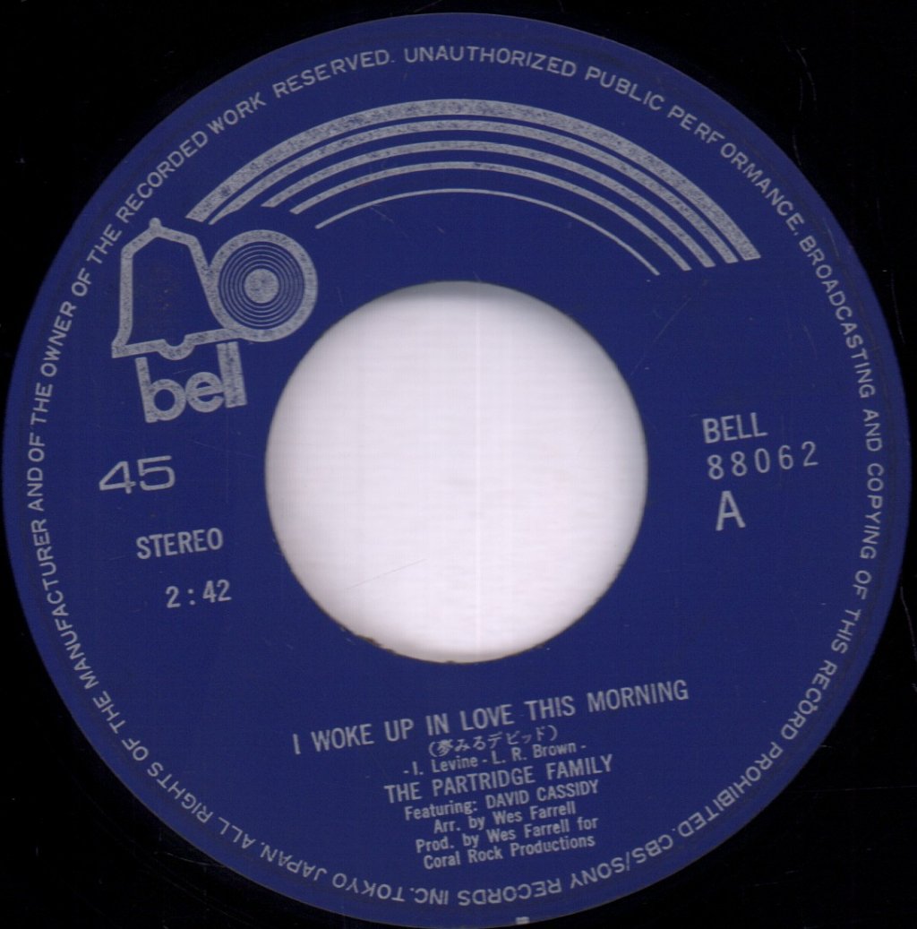 Partridge Family - I Woke Up In Love This Morning - 7 Inch