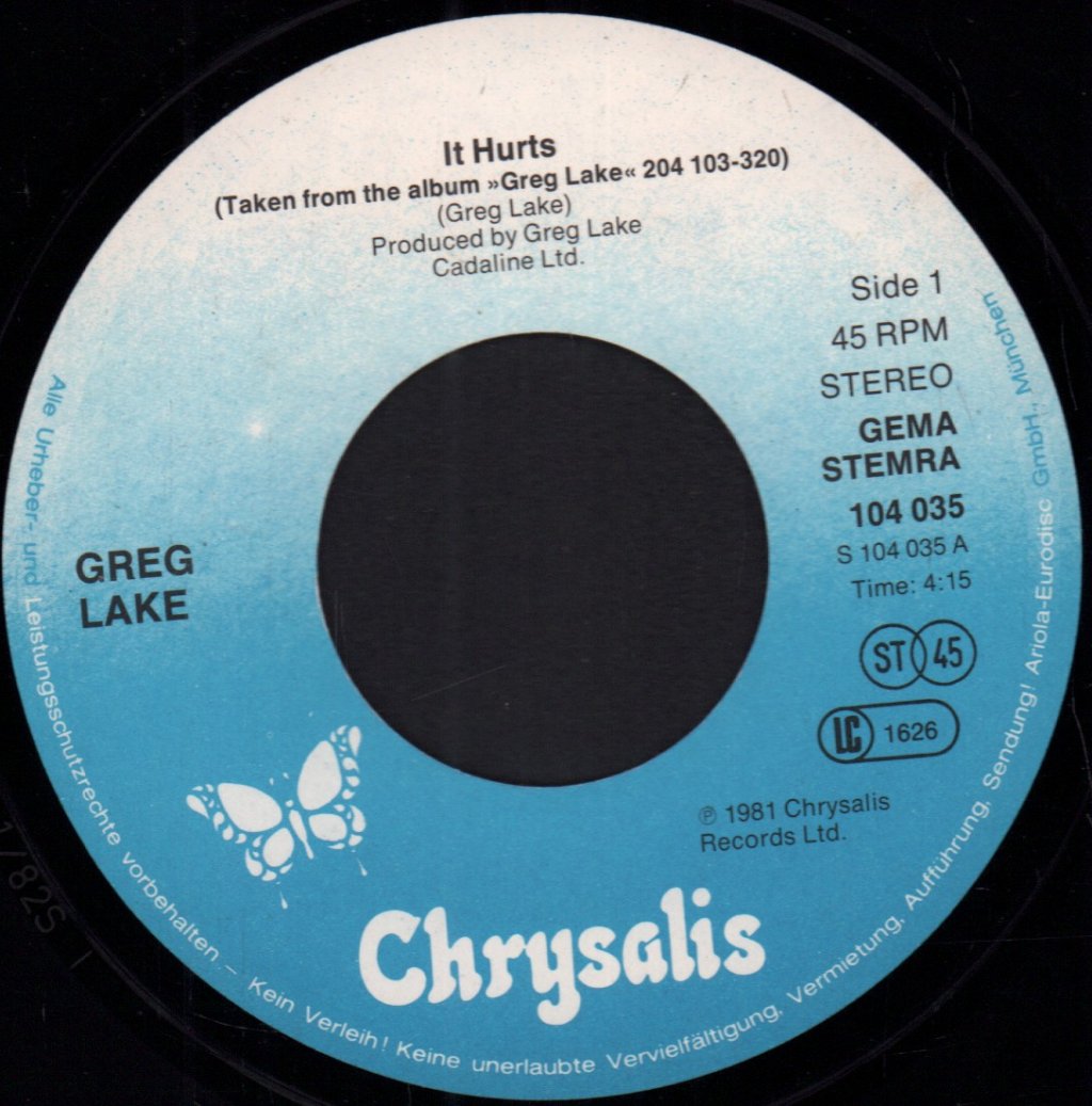 Greg Lake - It Hurts - 7 Inch