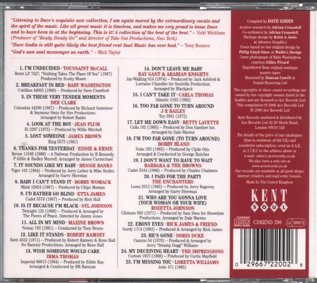 Various Artists - Dave Godin's Deep Soul Treasures - Cd