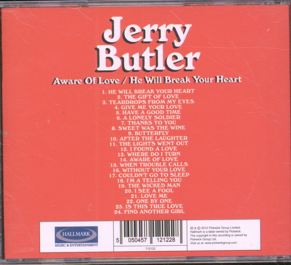 Jerry Butler - Aware Of Love / He Will Break Your Heart - Cd