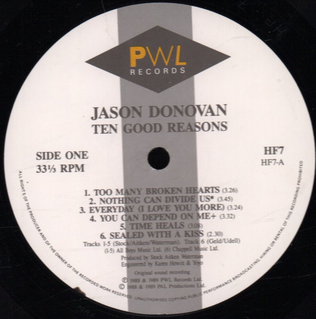 Jason Donovan - Ten Good Reasons - Lp