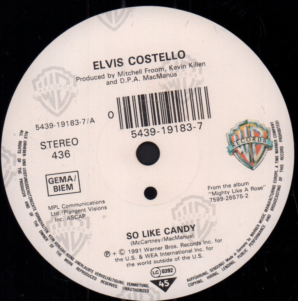 Elvis Costello - So Like Candy - 7 Inch
