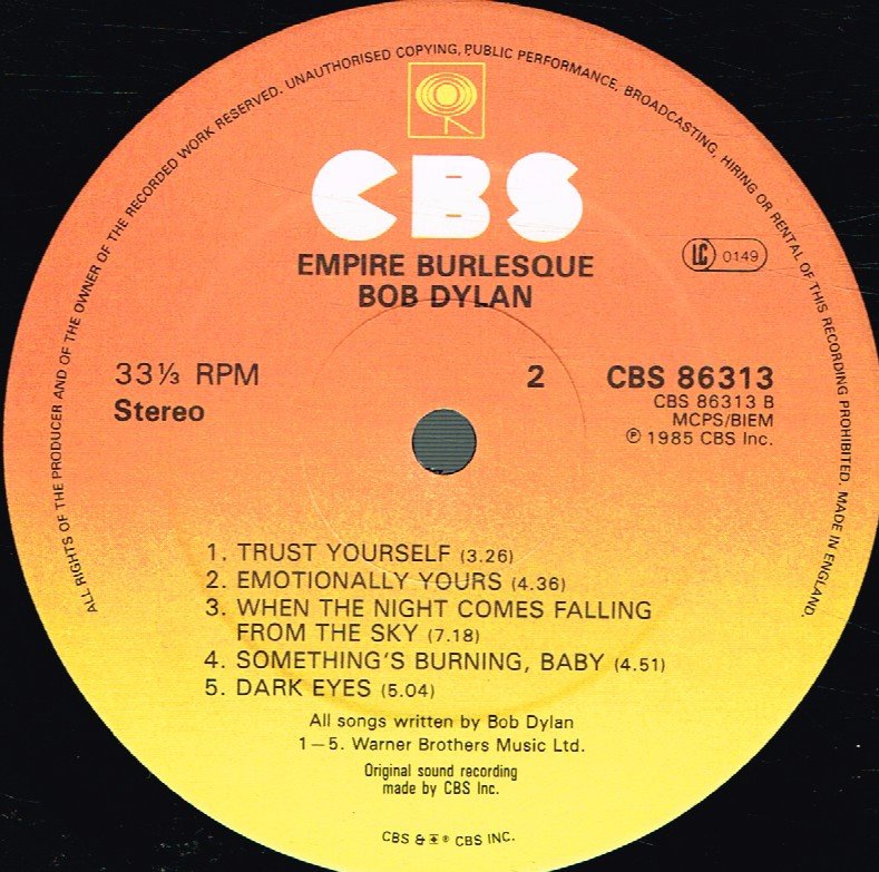 Bob Dylan - Empire Burlesque - Lp
