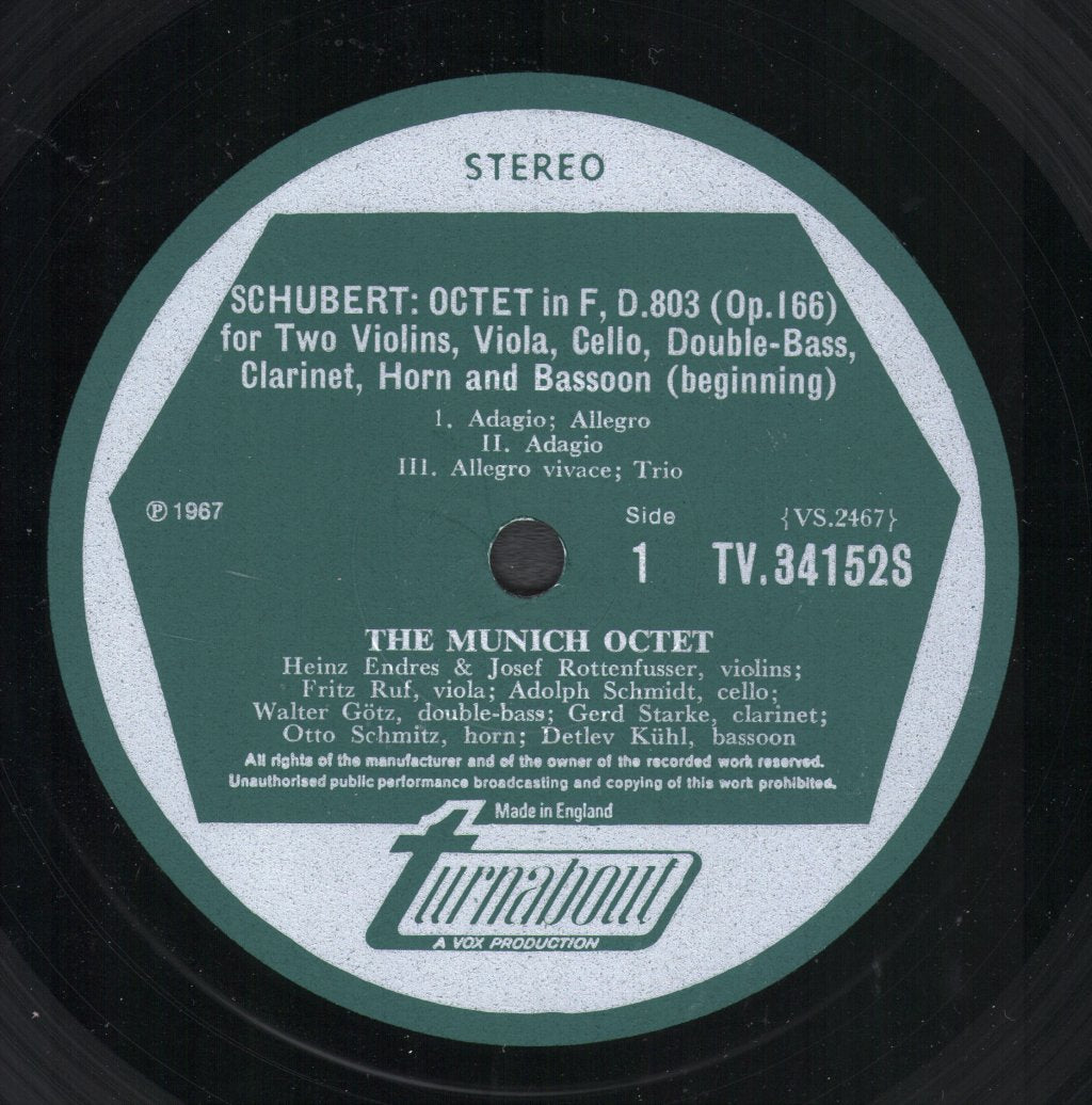Munich Octet - Schubert - Octet In F Major D.803 - Lp