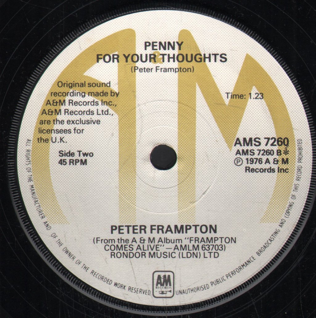 Peter Frampton - Do You Feel Like We Do - 7 Inch