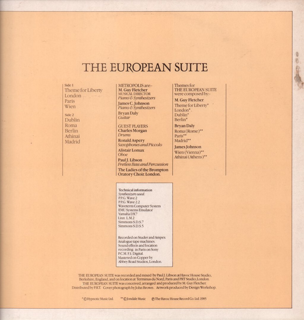 Metropolis (70'S/80'S Rock Group) - European Suite - Lp