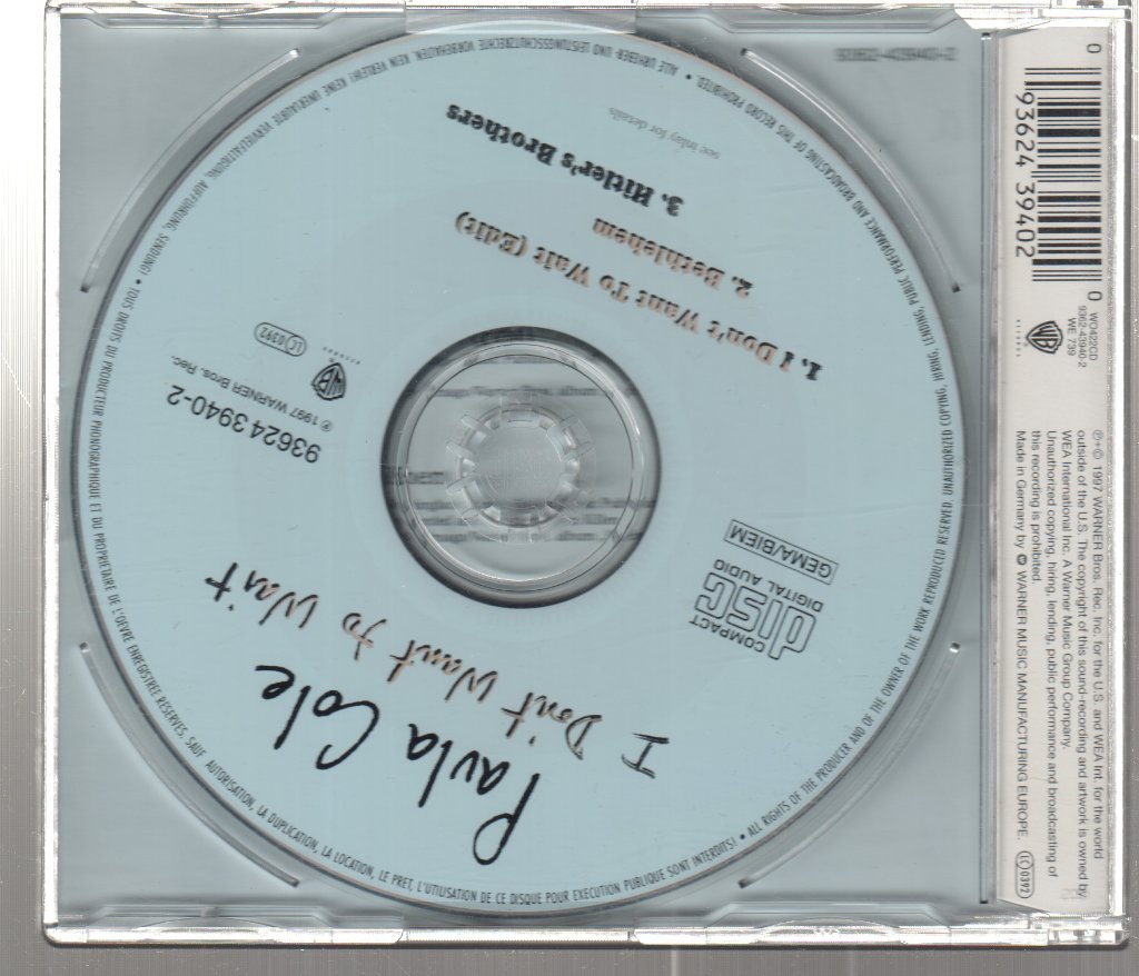 Paula Cole - I Don't Want To Wait - Cd