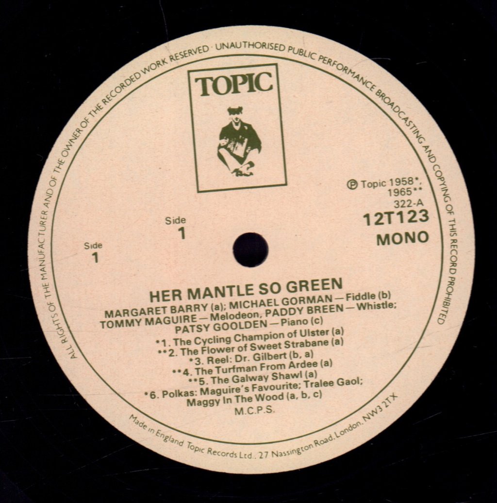 Margaret Barry And Michael Gorman - Her Mantle So Green - Lp